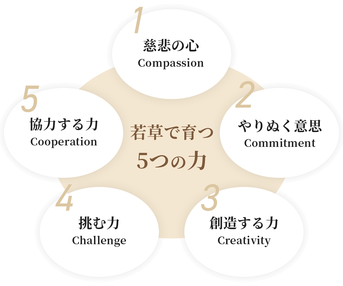 若草で育つ５つの力